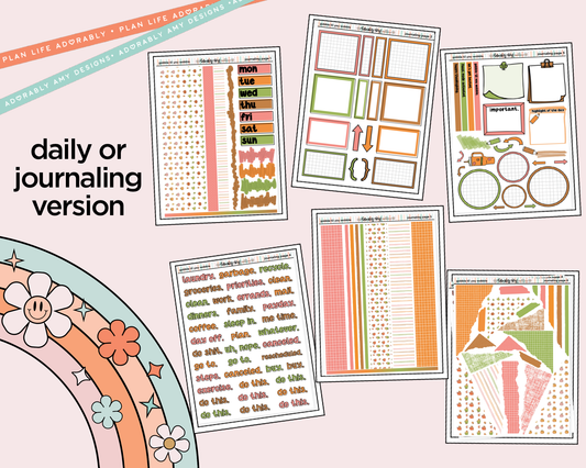 Journaling and Daily Planning Gobble Til You Wobble Planner Sticker Kit