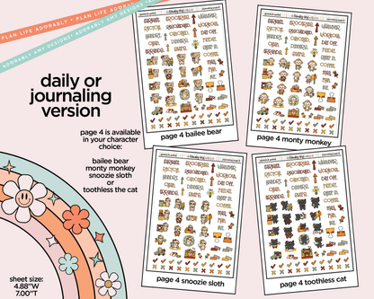 Journaling and Daily Planning Gobble & Gather Planner Sticker Kit - Adorably Amy Designs