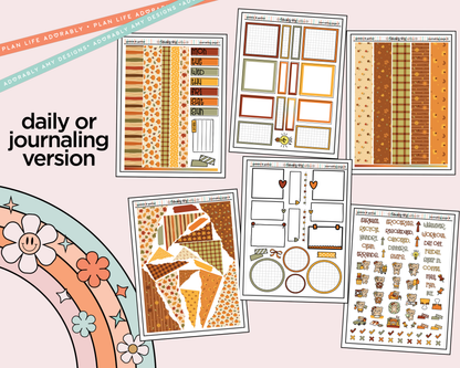 Journaling and Daily Planning Gobble & Gather Planner Sticker Kit - Adorably Amy Designs