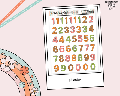 Gobble Til You Wobble Number Stickers Deco Typography Sampler Planner Stickers