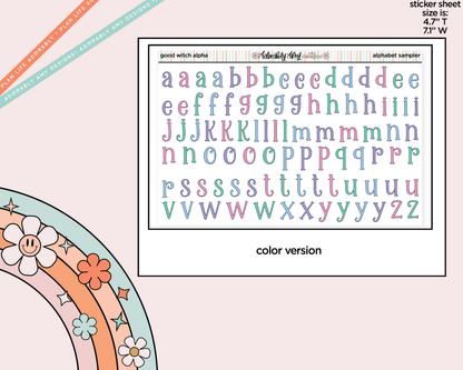 Good Witch Club Alphabet Stickers Deco Typography Sampler Planner Stickers
