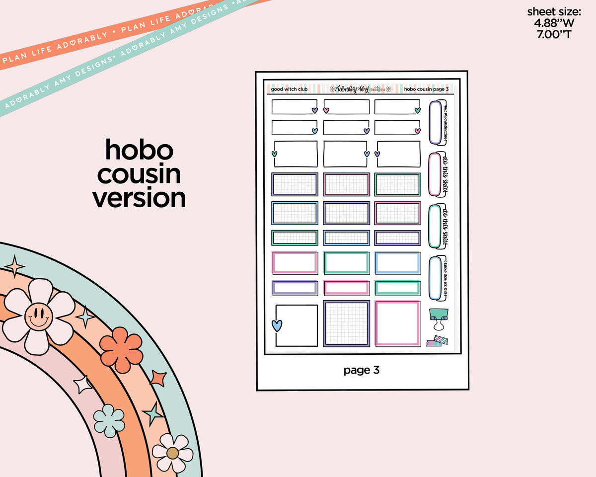 Hobonichi Cousin Weekly Good Witch Club Planner Sticker Kit for Hobo Cousin or Similar Planners