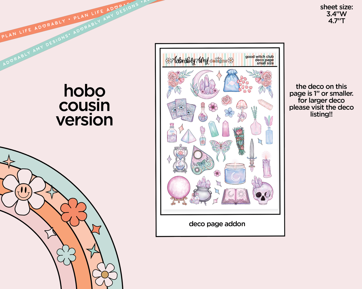 Hobonichi Cousin Weekly Good Witch Club Planner Sticker Kit for Hobo Cousin or Similar Planners