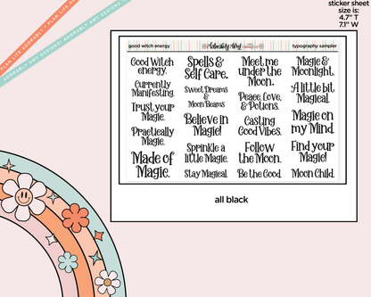 Good Witch Energy Typography Sampler Planner Stickers
