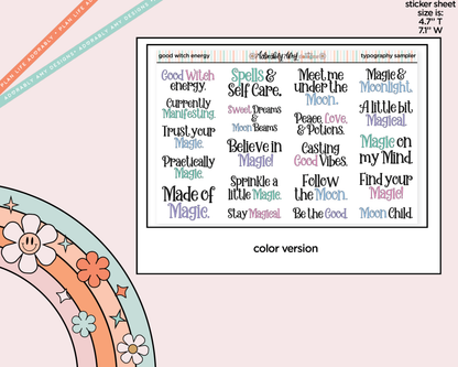 Good Witch Energy Typography Sampler Planner Stickers