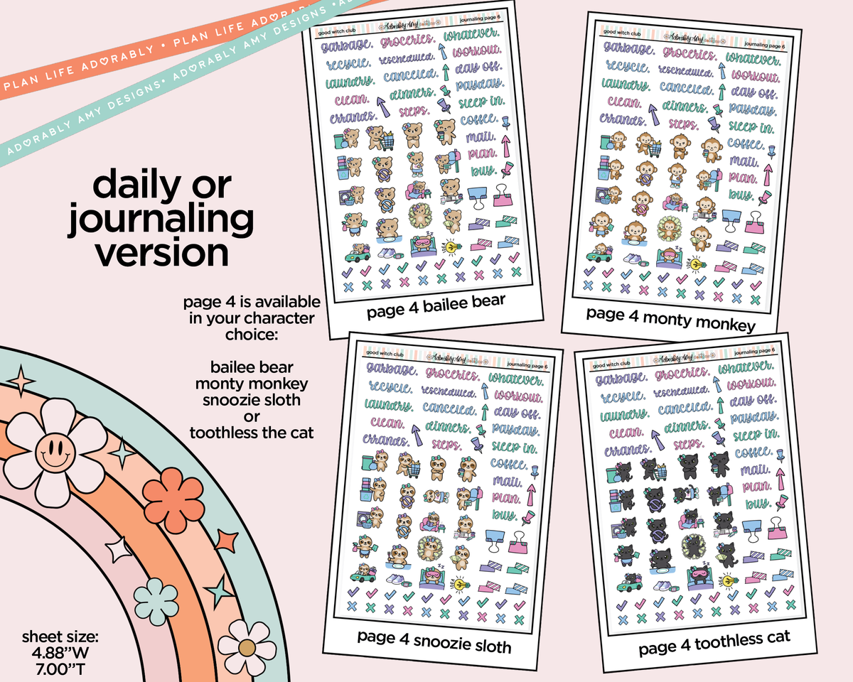Journaling and Daily Planning Good Witch Club Planner Sticker Kit