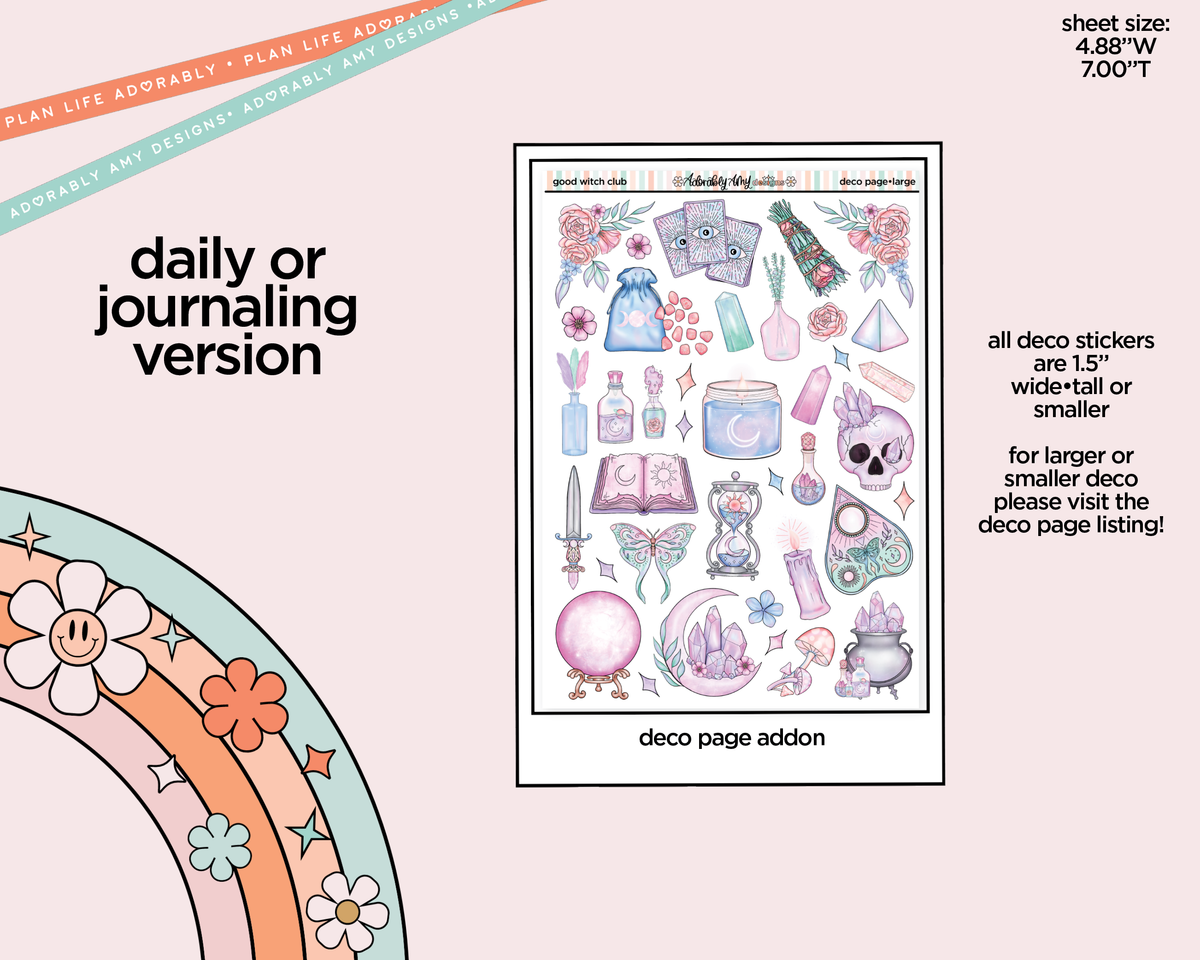Journaling and Daily Planning Good Witch Club Planner Sticker Kit