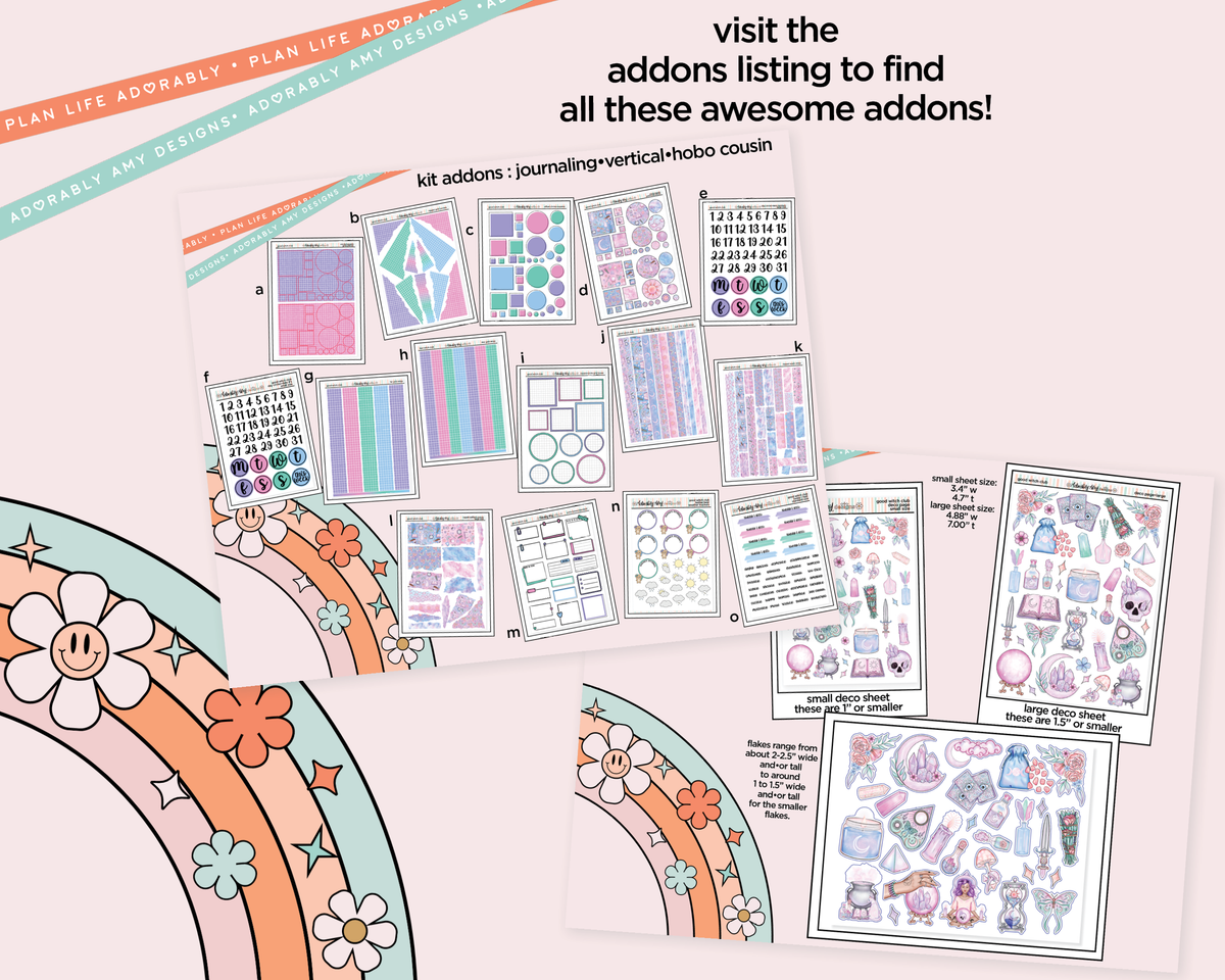 Vertical Good Witch Club Collection Kit for Vertical Standard Size Planners or Insert
