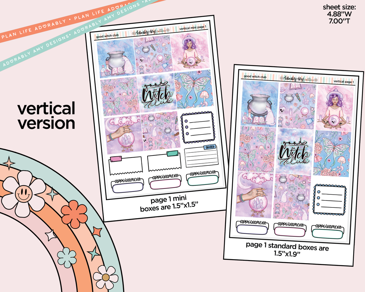 Vertical Good Witch Club Collection Kit for Vertical Standard Size Planners or Insert