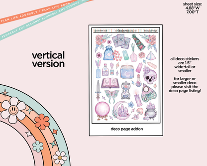 Vertical Good Witch Club Collection Kit for Vertical Standard Size Planners or Insert