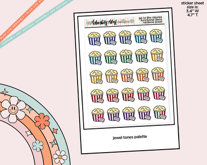 Rainbow Go to the Movies Doodled Icon Stickers