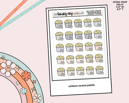 Rainbow Go to the Movies Doodled Icon Stickers