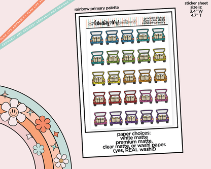Rainbow Grocery Order Pickup Doodled Icon Stickers