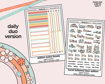 Daily Duo Groovy Back to School Weekly Planner Sticker Kit for Daily Duo Planner