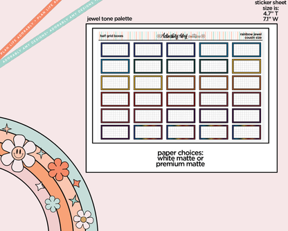 Hobo Cousin Half Grid Boxes Planner Stickers for Hobo Cousin or any Planner or Insert