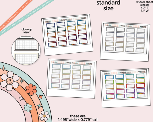 Rainbow Half Grid Boxes Standard Stickers for any Planner or Insert