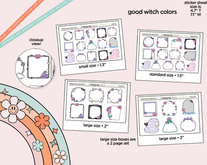 Halloween Boxes Four Color Ways in Small, Standard or Large Size Planner Stickers