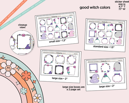 Halloween Boxes Four Color Ways in Small, Standard or Large Size Planner Stickers