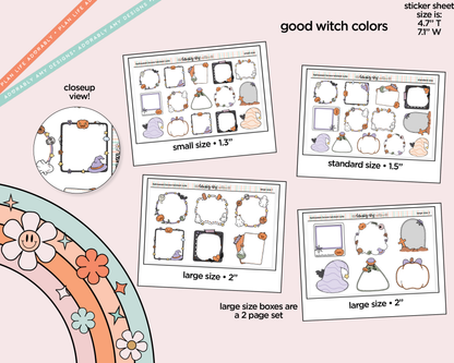 Halloween Boxes Four Color Ways in Small, Standard or Large Size Planner Stickers