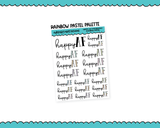 Rainbow or Black Happy AF Typography Planner Stickers for any Planner or Insert