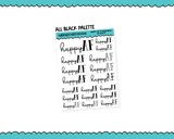 Rainbow or Black Happy AF Typography Planner Stickers for any Planner or Insert