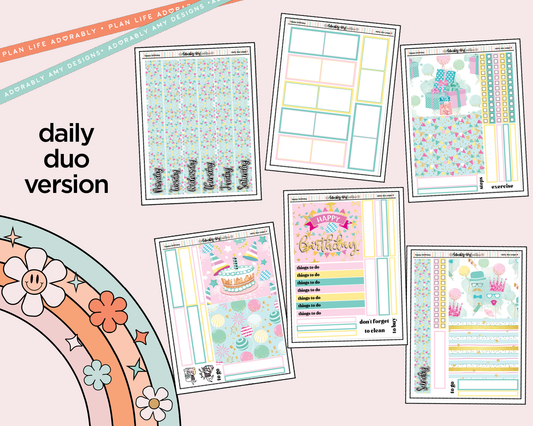 Daily Duo Happy Birthday Weekly Planner Sticker Kit for Daily Duo Planner