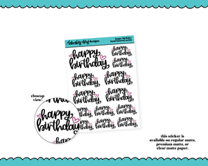 Hand Lettered Happy Birthday Planner Stickers for any Planner or Insert