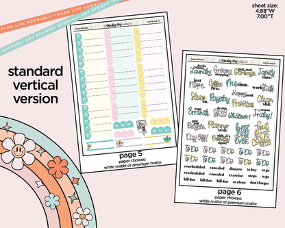 Vertical Happy Birthday Weekly Sticker Kit for Vertical Standard Size Planners or Inserts