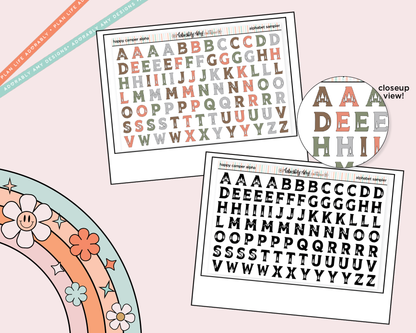 Happy Camper Alphabet Stickers Deco Typography Sampler Planner Stickers