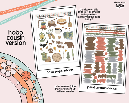 Hobonichi Cousin Weekly Happy Camper Planner Sticker Kit for Hobo Cousin or Similar Planners