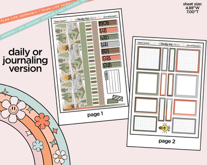 Journaling and Daily Planning Happy Camper Planner Sticker Kit