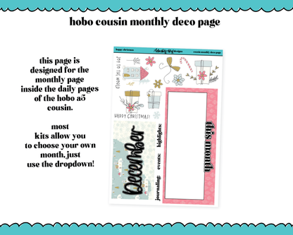 Hobonichi Cousin Monthly Pick Your Month Happy Christmas Planner Sticker Kit for Hobo Cousin or Similar Planners