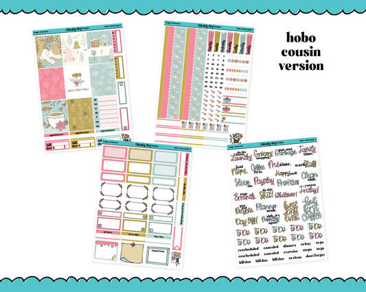 Hobonichi Cousin Weekly Happy Christmas Themed Planner Sticker Kit for Hobo Cousin or Similar Planners