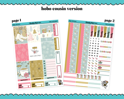 Hobonichi Cousin Weekly Happy Christmas Themed Planner Sticker Kit for Hobo Cousin or Similar Planners