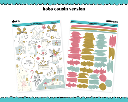 Hobonichi Cousin Weekly Happy Christmas Themed Planner Sticker Kit for Hobo Cousin or Similar Planners