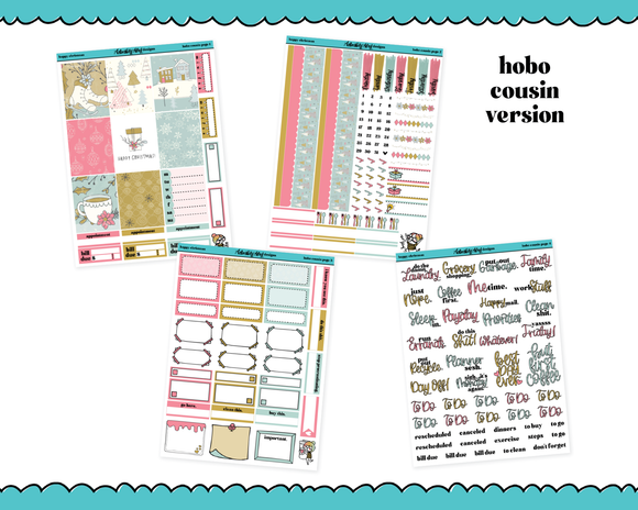 Hobonichi Cousin Weekly Happy Christmas Themed Planner Sticker Kit for Hobo Cousin or Similar Planners
