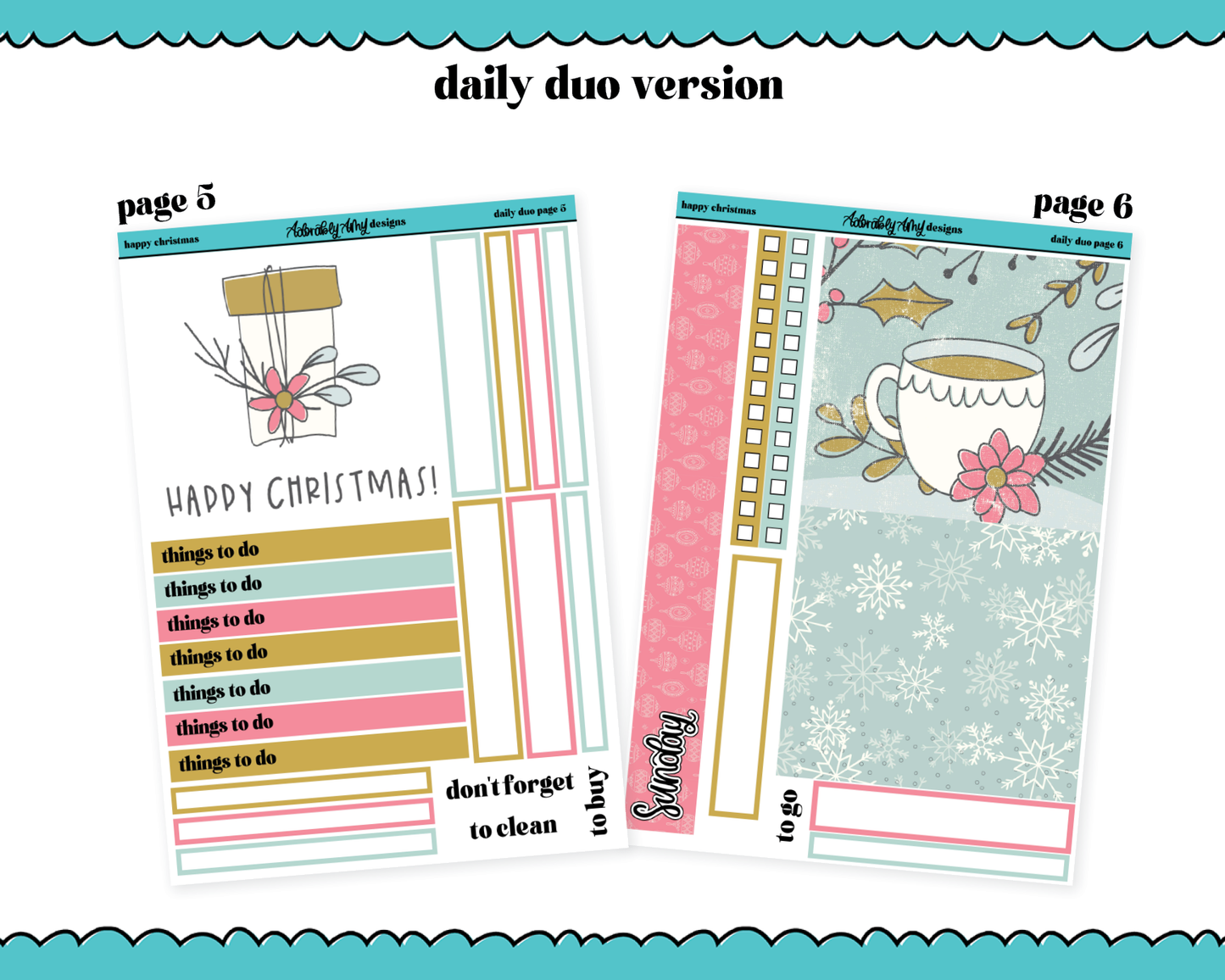 Daily Duo Happy Christmas Weekly Planner Sticker Kit for Daily Duo Planner