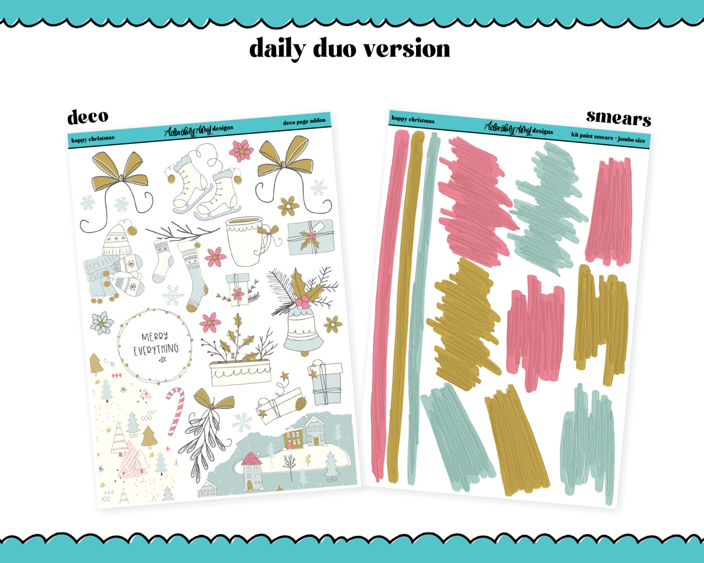 Daily Duo Happy Christmas Weekly Planner Sticker Kit for Daily Duo Planner