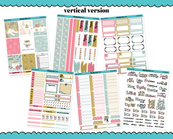 Mini B6 Happy Christmas Weekly Planner Sticker Kit sized for ANY Verti –  Adorably Amy Designs