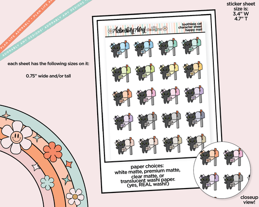 Toothless Cat Happy Mail Decoration Character Planner Stickers