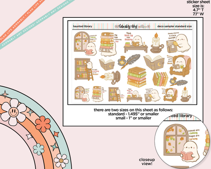Haunted Library Deco Stickers in Multiple Sizes Decorative Planner Stickers