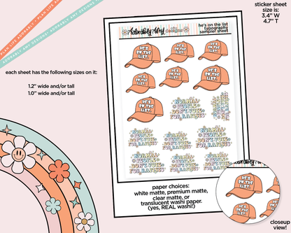 He's on the List - Normal People Don't Vote for Rapists Typography Sampler Planner Stickers
