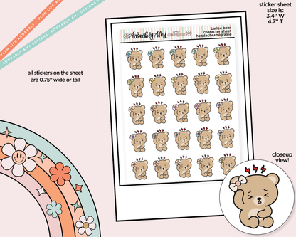 Bailee Bear Headache-Migraine Decoration Character Planner Stickers