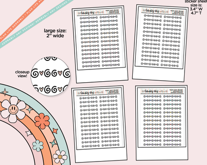 Rainbow Heart Swirl Dividers Large/Jumbo Size Stickers for any Planner or Insert - Adorably Amy Designs