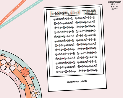 Rainbow Heart Swirl Dividers Large/Jumbo Size Stickers for any Planner or Insert - Adorably Amy Designs