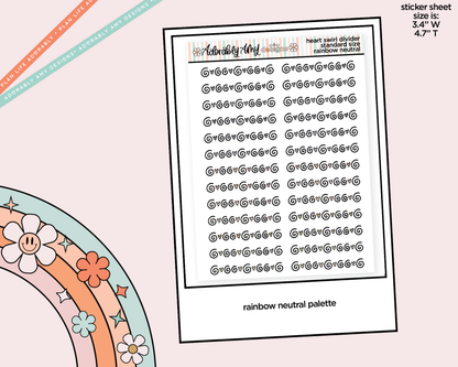 Rainbow Heart Swirl Dividers Standard Size Stickers for any Planner or Insert - Adorably Amy Designs