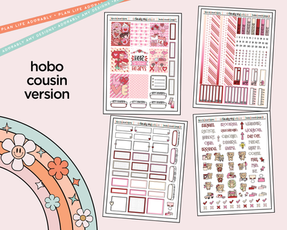 Hobonichi Cousin Weekly Here to Steal Hearts Valentine Planner Sticker Kit for Hobo Cousin or Similar Planners