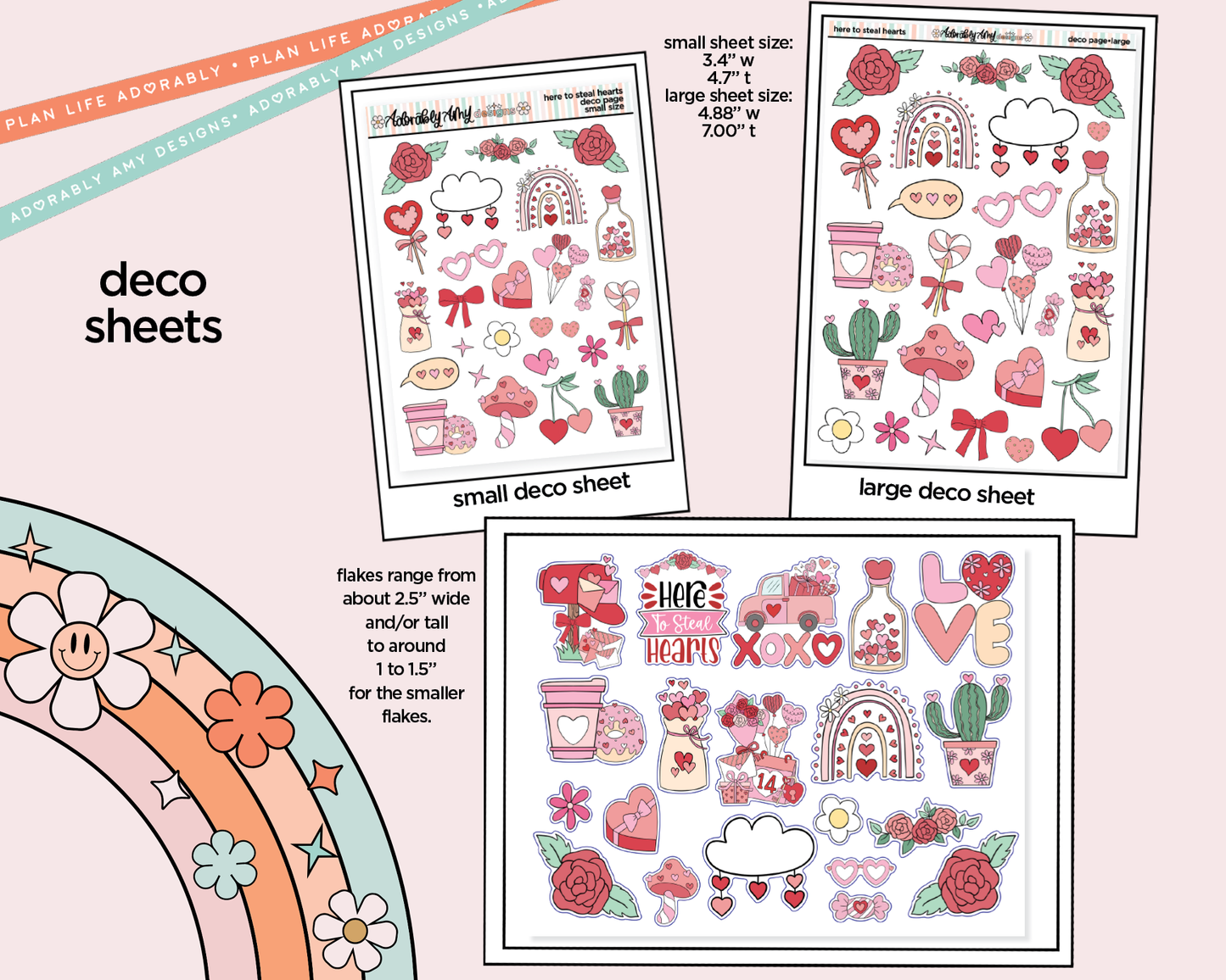 Here to Steal Hearts Valentine Weekly Kit Deco Pages - All Sizes