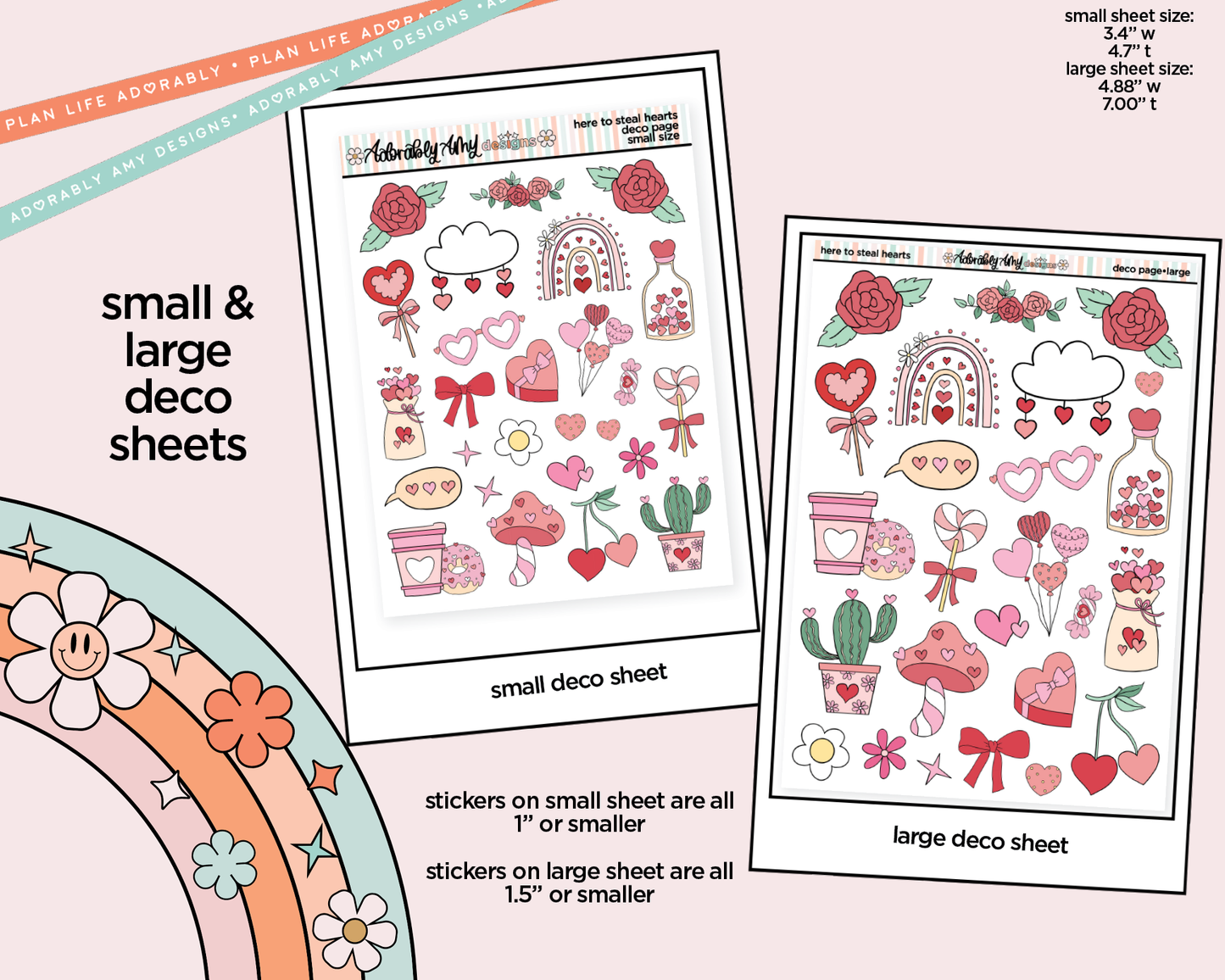 Here to Steal Hearts Valentine Weekly Kit Deco Pages - All Sizes