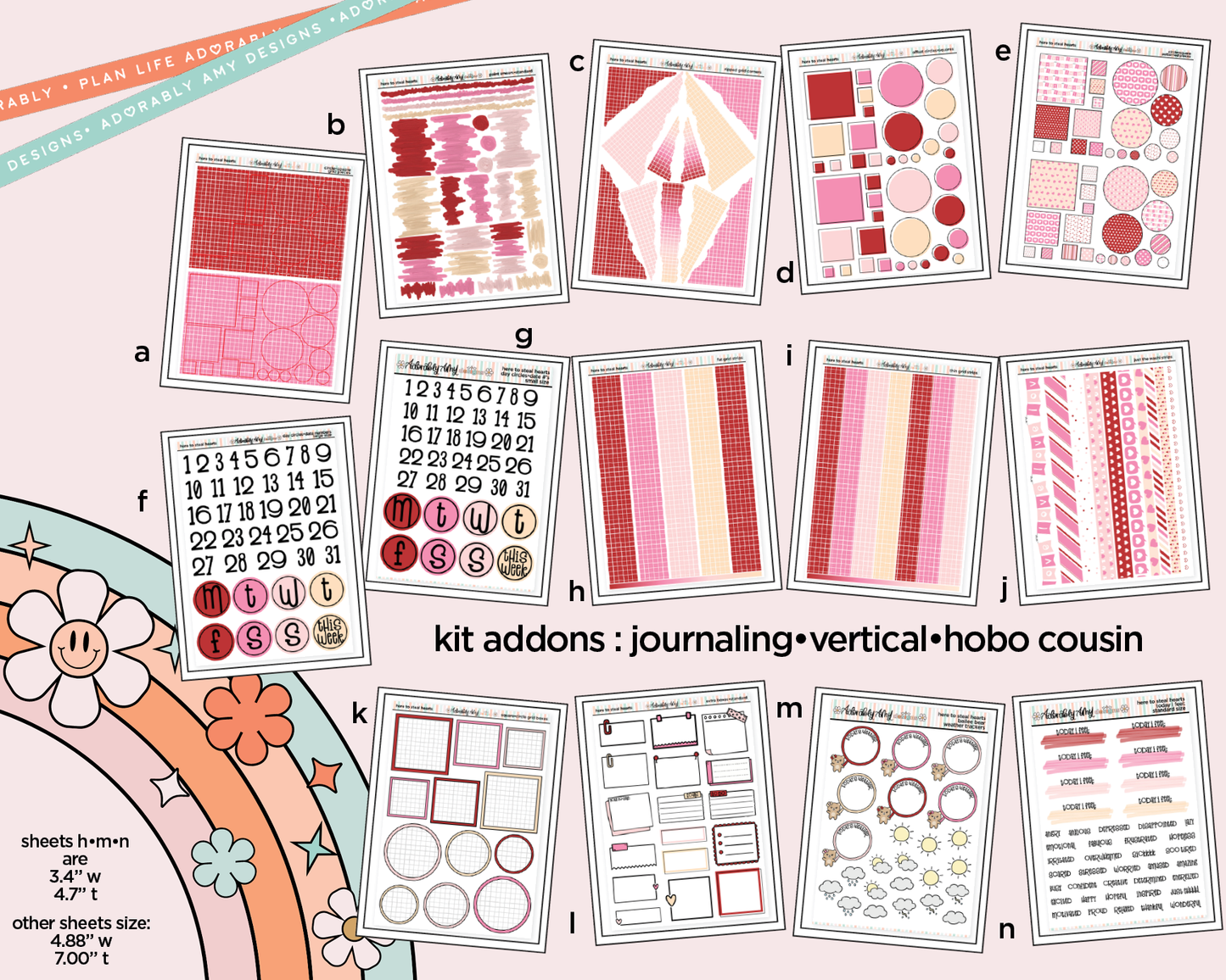 Here to Steal Hearts Valentine Weekly Kit Addons - All Sizes - Strips, Smears and More!